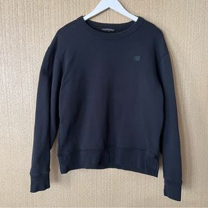 ACNE STUDIOS Black Men’s Medium Fairview Face Crew Neck Sweatshirt.